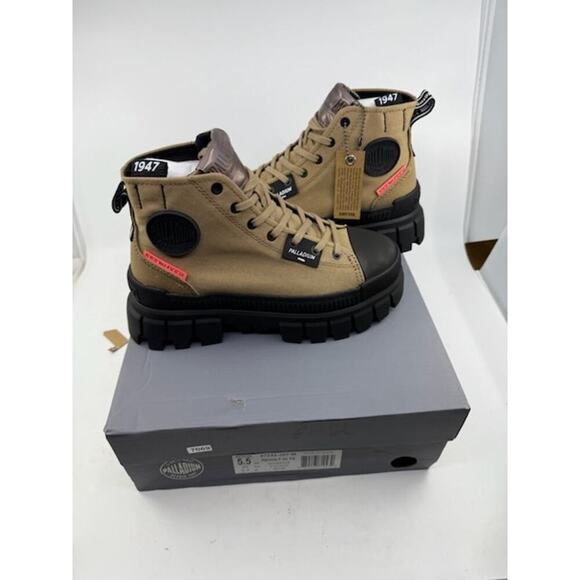NEW Palladium Revolt Hi TX Lace Up Ankle Boot 97242-307-M Olive Womens Size 5.5 - Picture 4 of 9